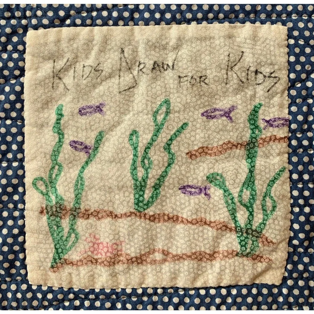 Kids Draw For Kids Ocean Life Fish Shark Turtle‎ Print Quilt Blanket 57